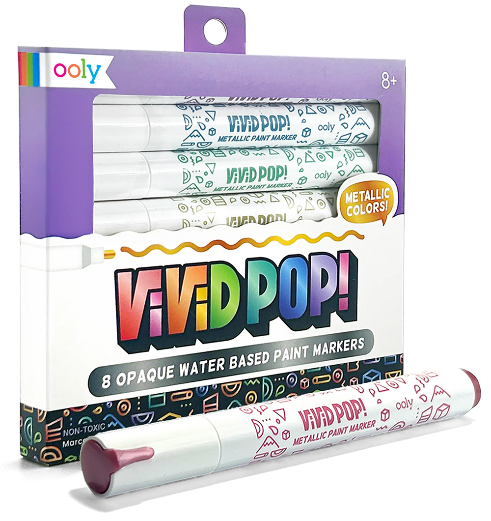 Ooly - Vivid Pop! Opaque Metallic Paint Marker Set - Multicolor - 8 Pcs