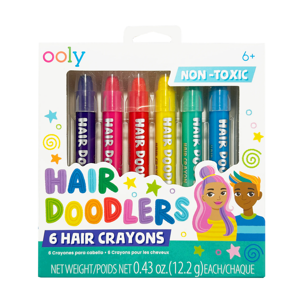 Ooly - Hair Doodlers Crayon Set - Multicolor - 6 Pcs