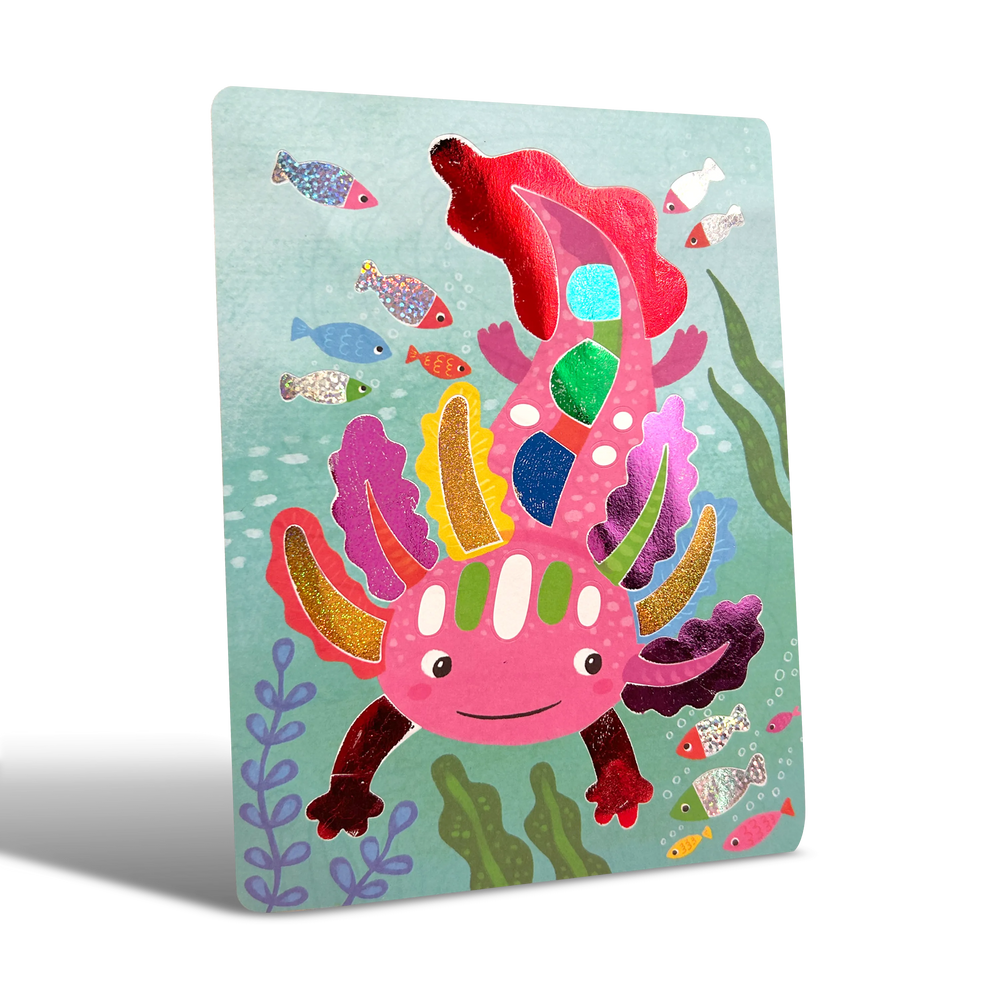 Ooly - Foil-Tastic Foil Art & Coloring Fun Kit - Awesome Animals - 36 Pcs