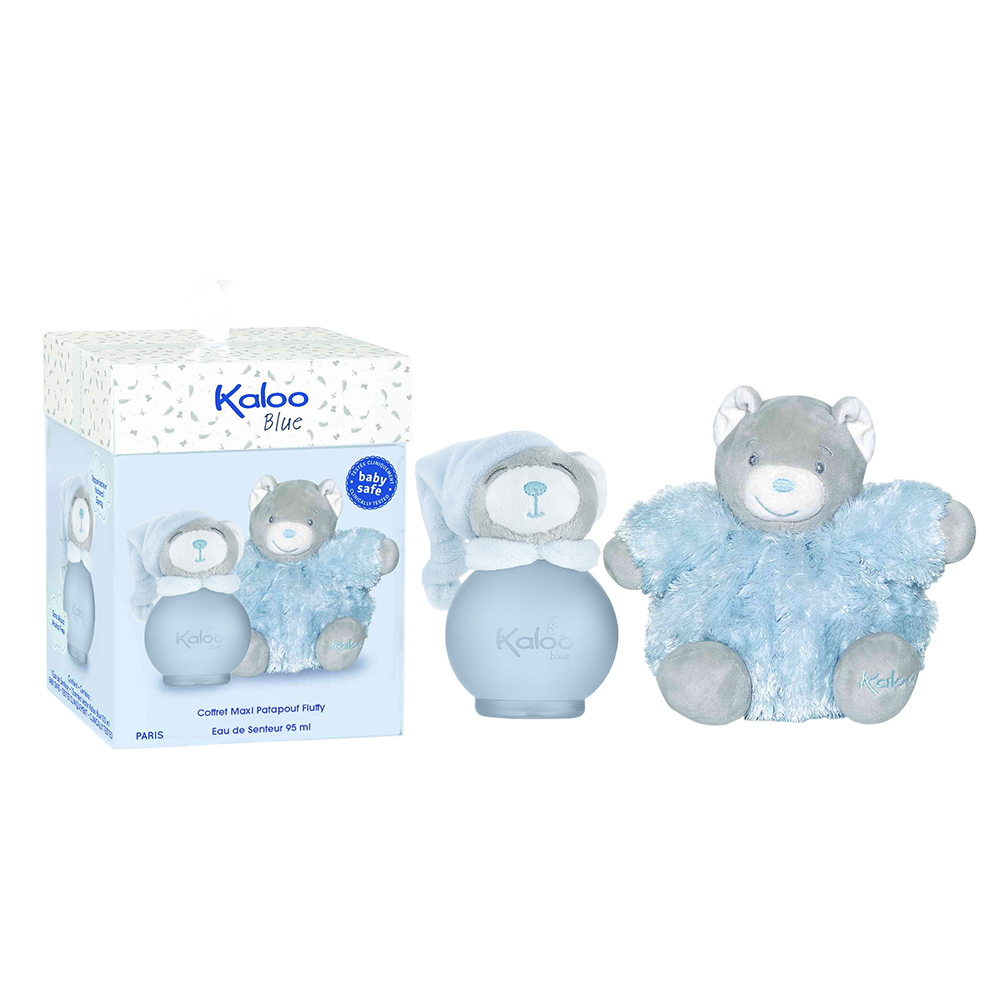 Kaloo - Alcohol-Free Baby Perfume - 95 ml With Bear Plush Toy Gift Set - Blue