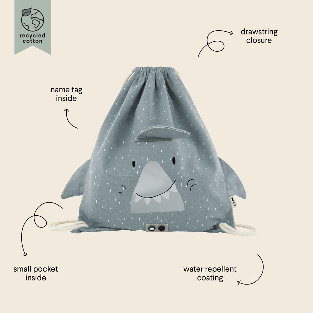 Trixie - Drawstring Bag - Mr. Shark - 13-Inch/33.5cm