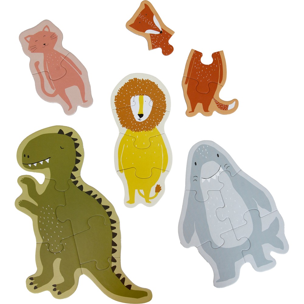 Trixie - Puzzle Box - Big And Small Animals - 20 Pc Set