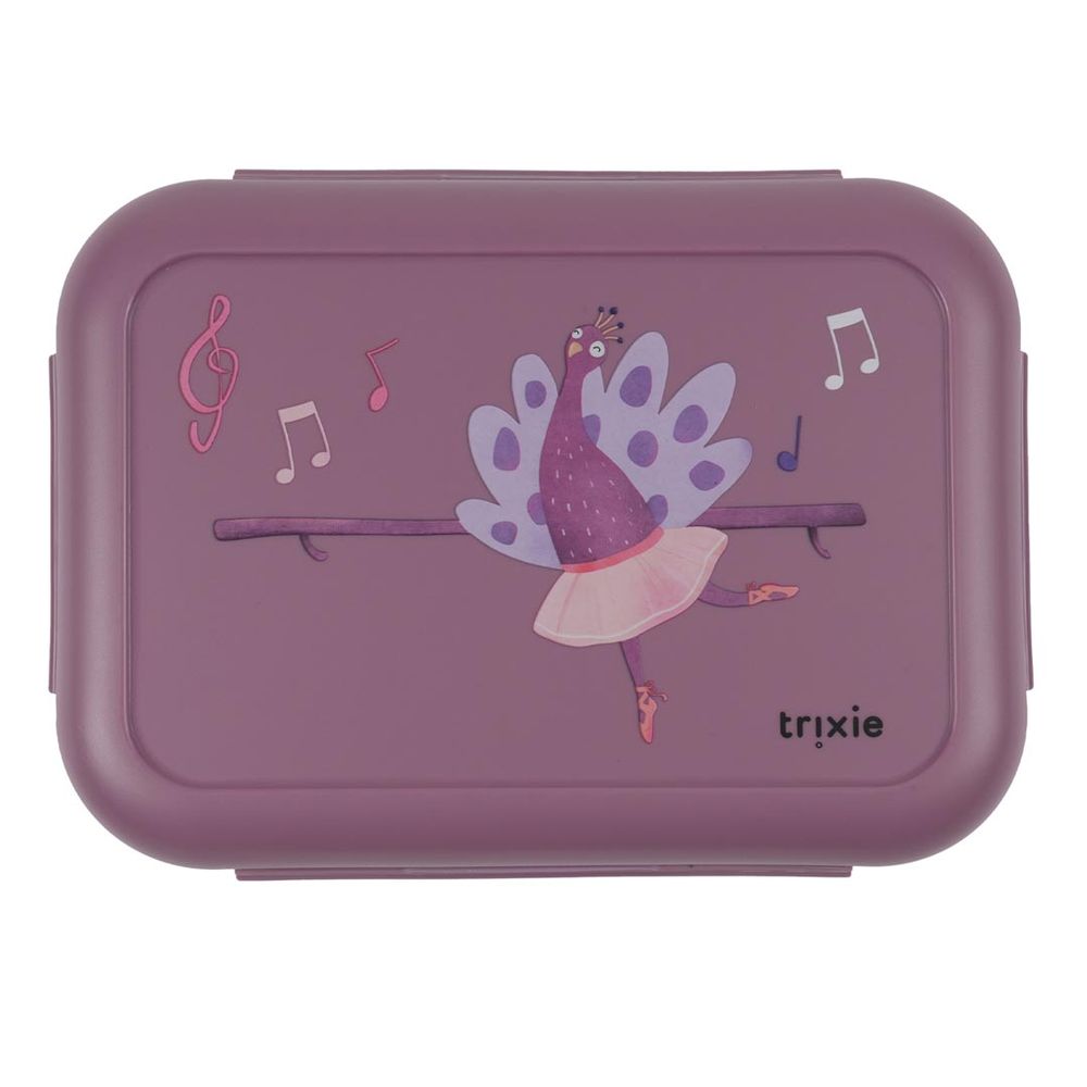 Trixie - 2 Compartment Lunch Box With Clips - Ballerina Mrs. Peacock