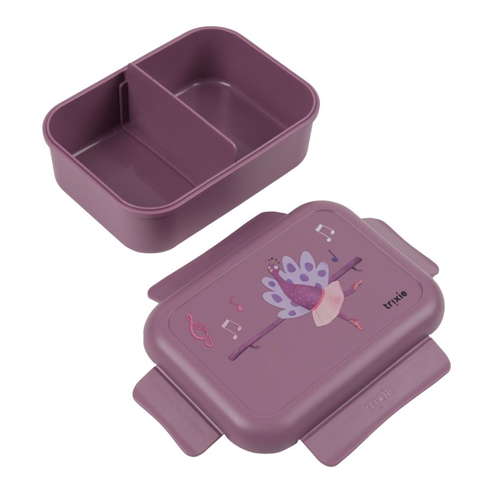 Trixie - 2 Compartment Lunch Box With Clips - Ballerina Mrs. Peacock