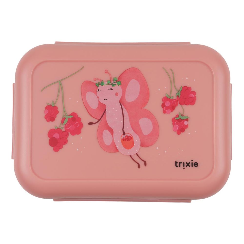 Trixie - 2 Compartment Lunch Box With Clips - Fruit Fairy Mrs. Butterfly