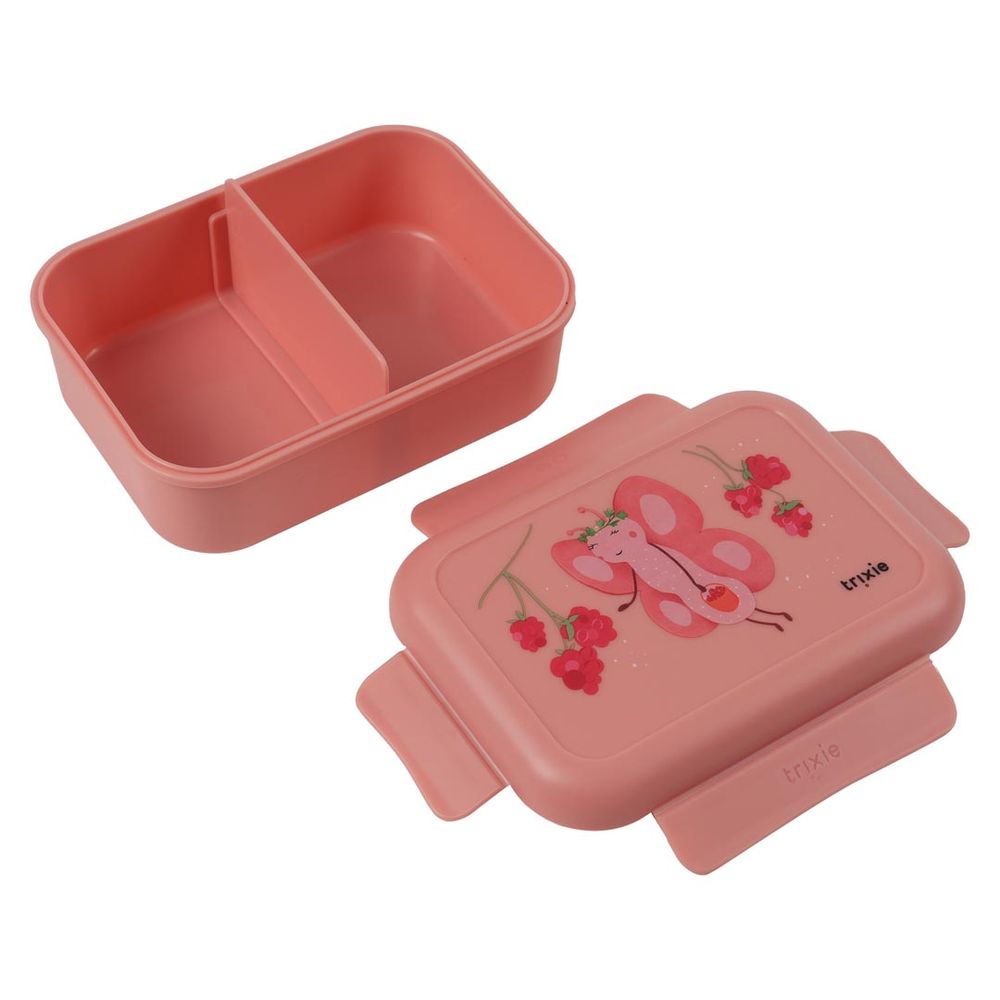 Trixie - 2 Compartment Lunch Box With Clips - Fruit Fairy Mrs. Butterfly