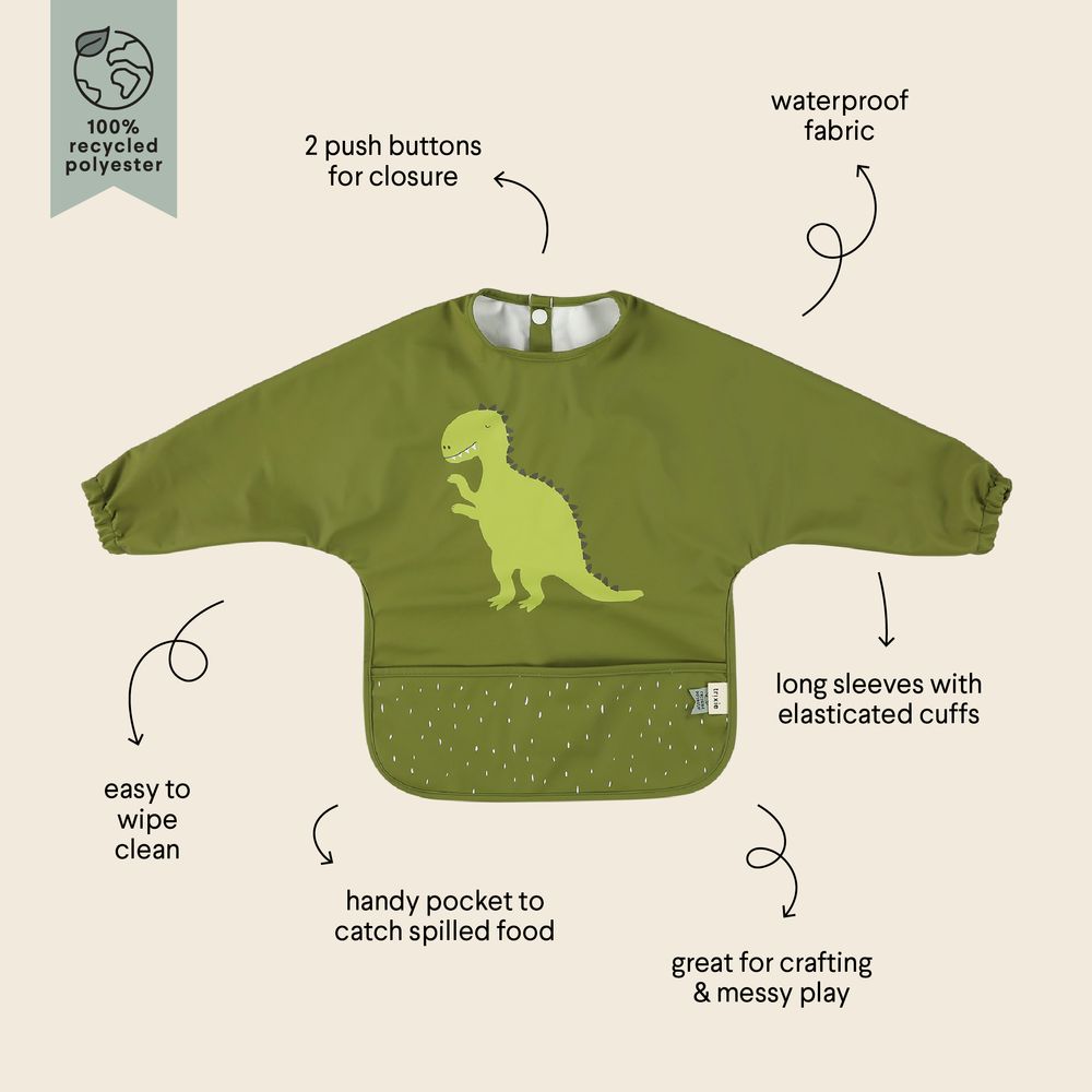 Trixie - Waterproof Longsleeve Bib - Mr. Dino