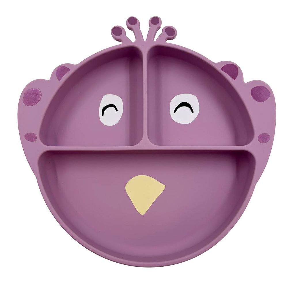 Trixie - Baby's Silicone Divided Plate With Suction - Mrs. Peacock