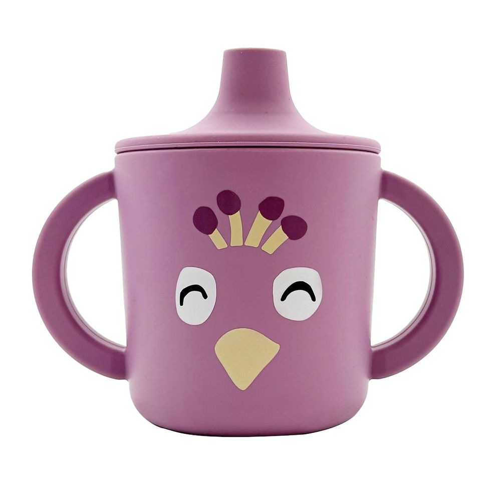 Trixie - Silicone Sippy Cup With Handle - Mrs. Peacock - 200 ml