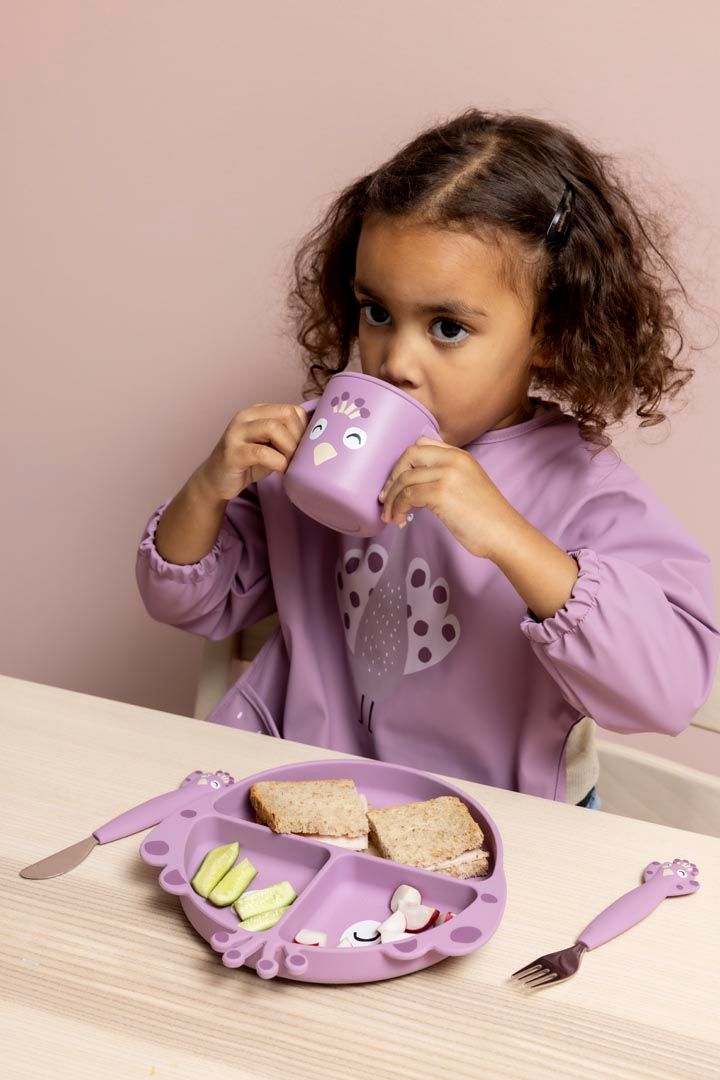 Trixie - Silicone Sippy Cup With Handle - Mrs. Peacock - 200 ml