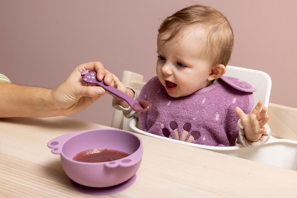 Trixie - Baby's Silicone Feeding Spoon Set - Mrs. Peacock - 2 Pcs
