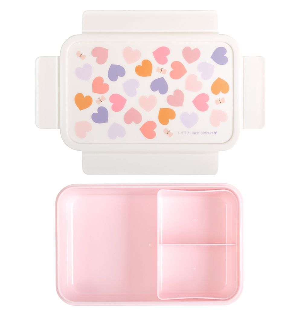 A Little Lovely Company - 3 Compartment Bento Lunch Box - Hearts
