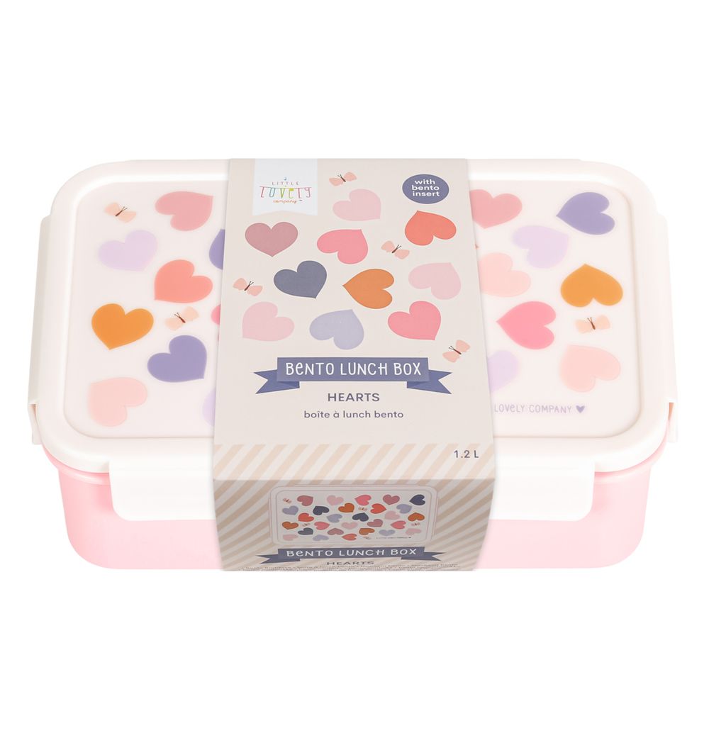 A Little Lovely Company - 3 Compartment Bento Lunch Box - Hearts