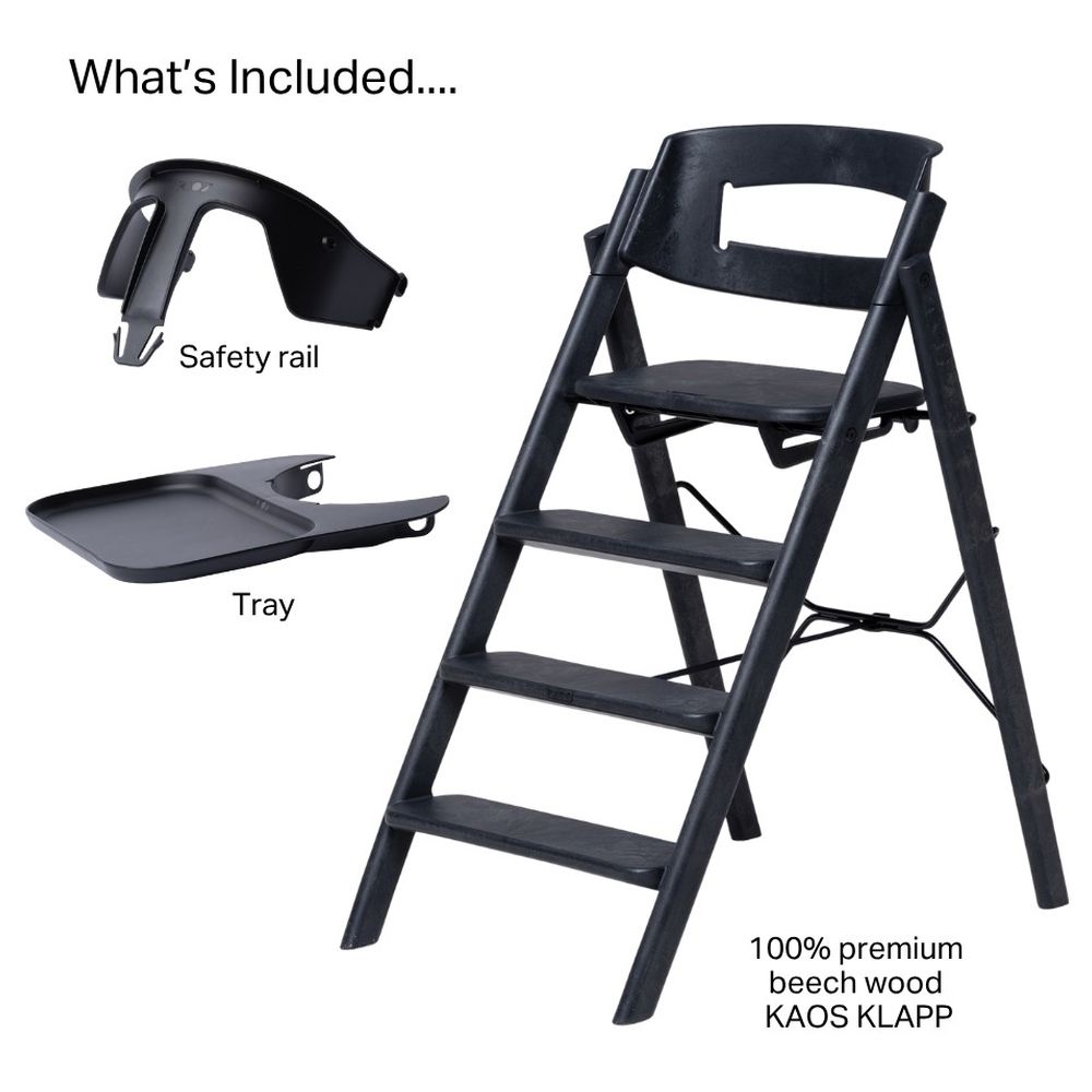 Kaos - Klapp Recycled High Chair With Safety Rail And Food Tray