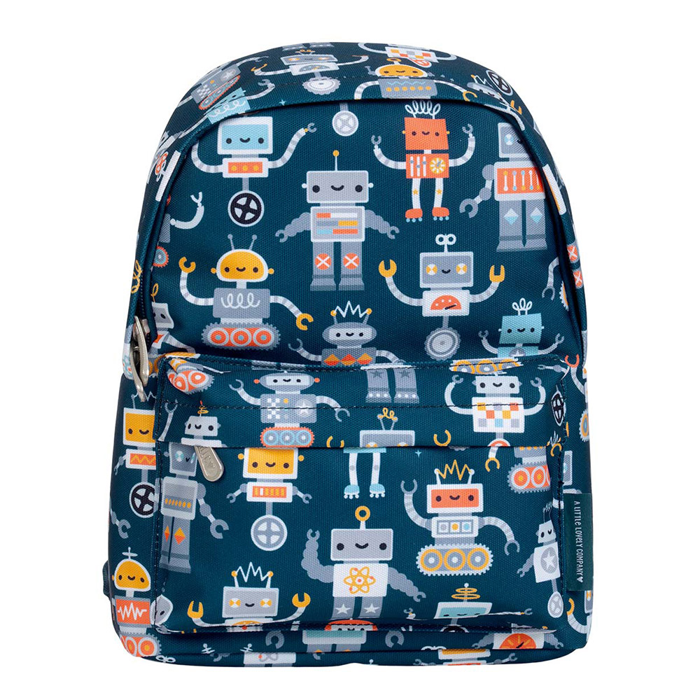 A Little Lovely Company - Kids Little Backpack - Robots - 11.8-Inch