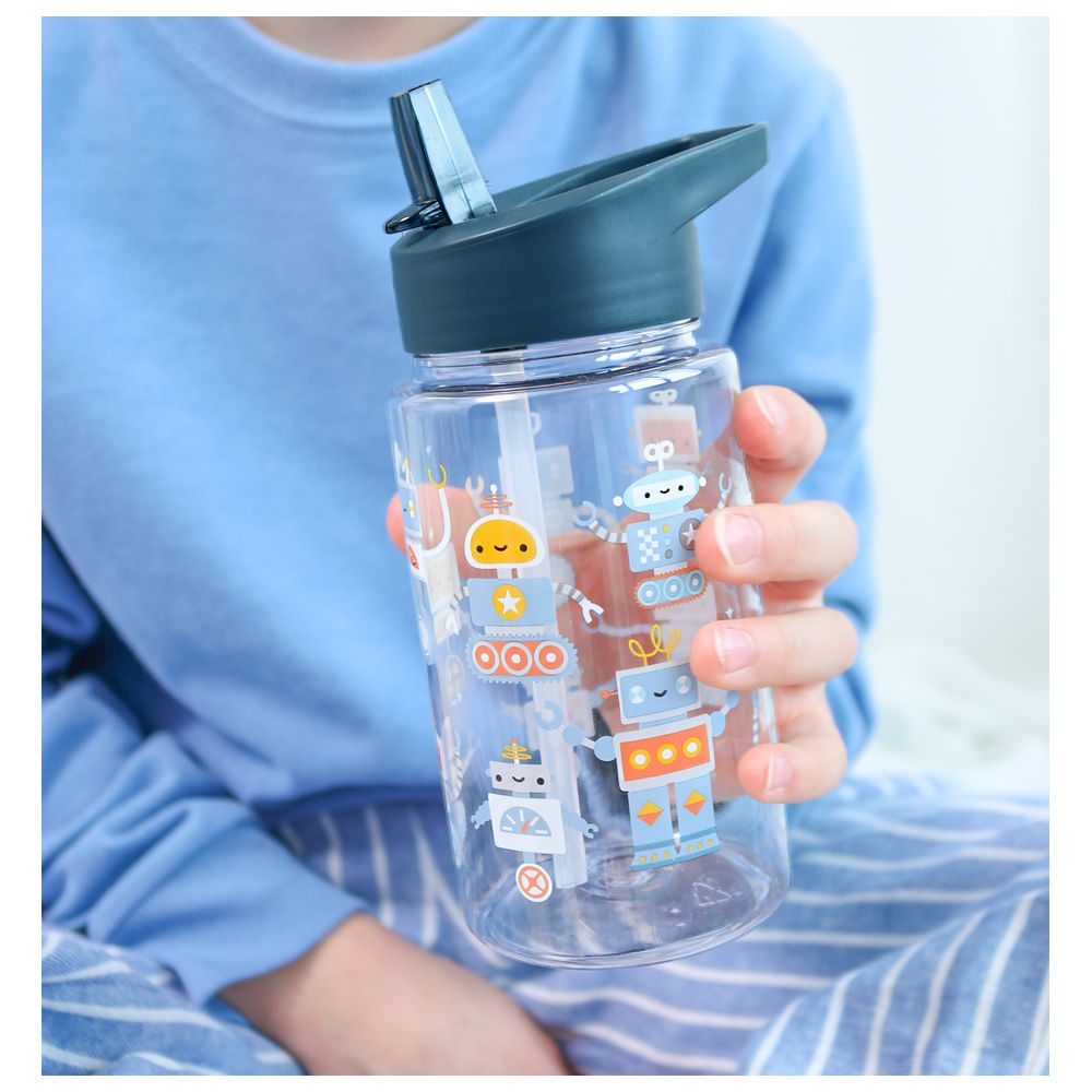 A Little Lovely Company - Tritan Water Bottle - Robots - 450 ml
