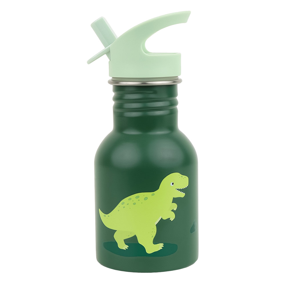 A Little Lovely Company - Stainless Steel Drinking Bottle - Dinosaur - 350 ml