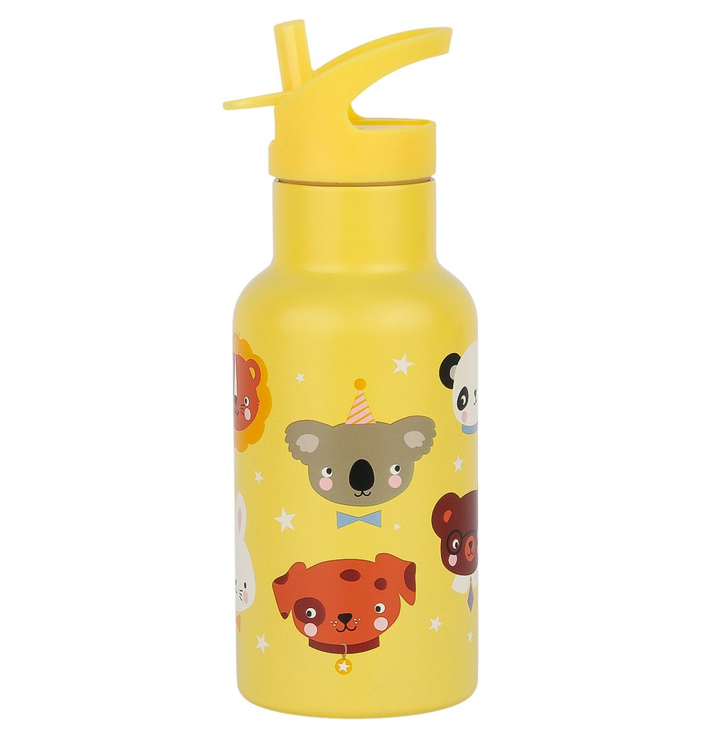 A Little Lovely Company - Stainless Steel Water Bottle - Animal Friends - 350ml