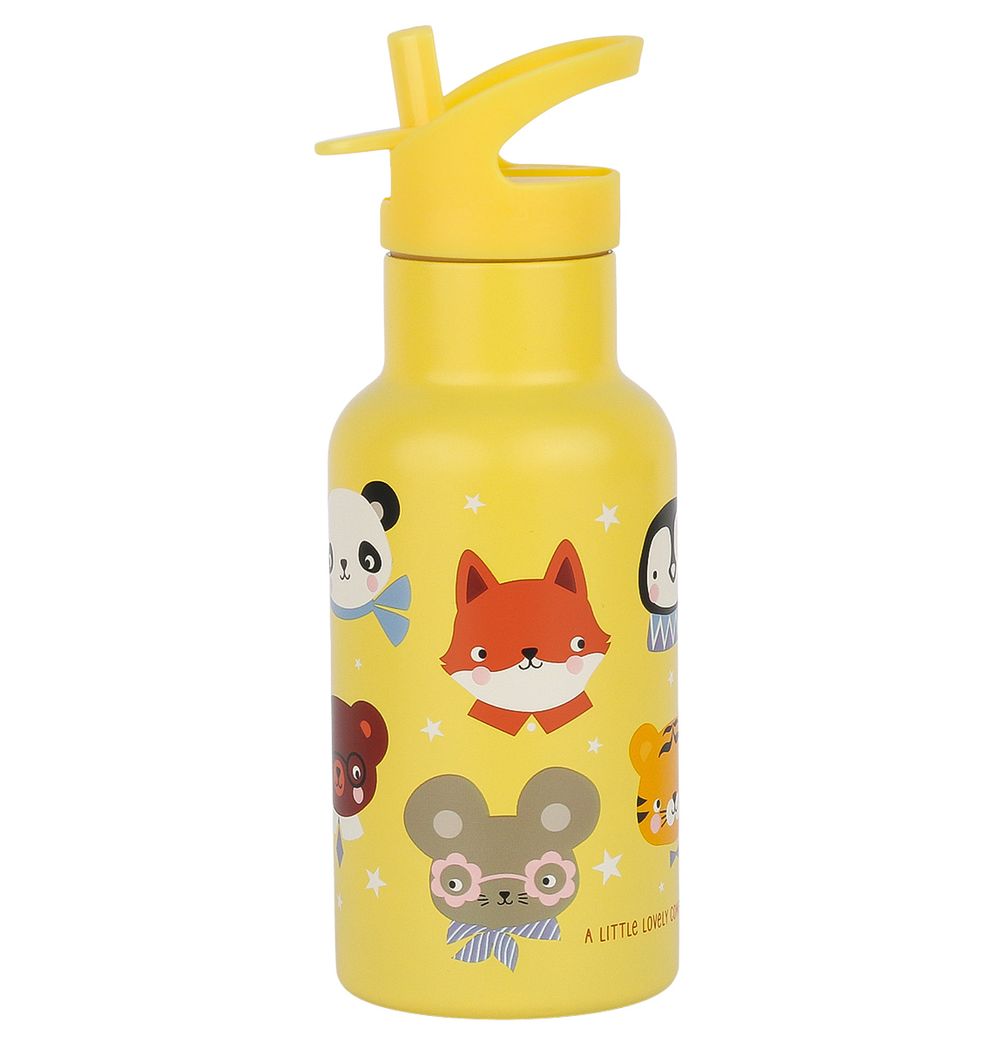 A Little Lovely Company - Stainless Steel Water Bottle - Animal Friends - 350ml