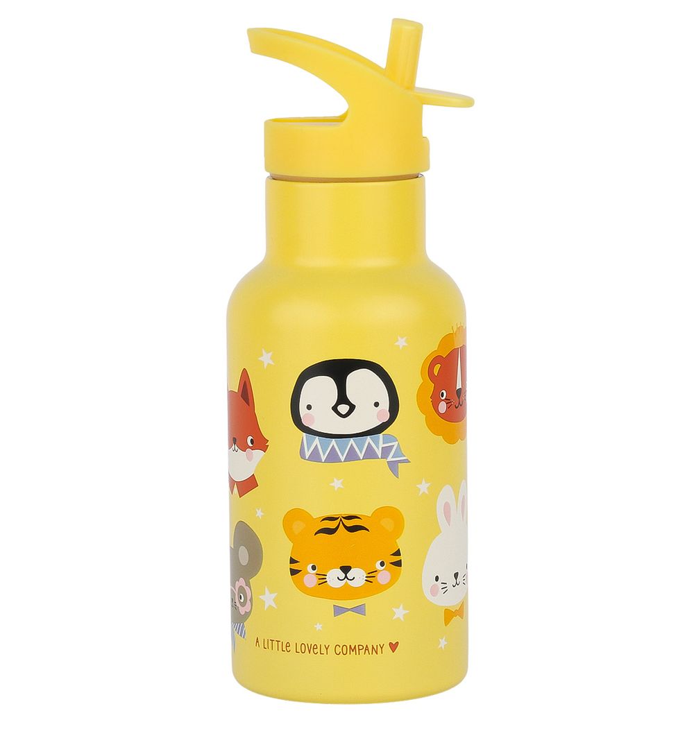 A Little Lovely Company - Stainless Steel Water Bottle - Animal Friends - 350ml