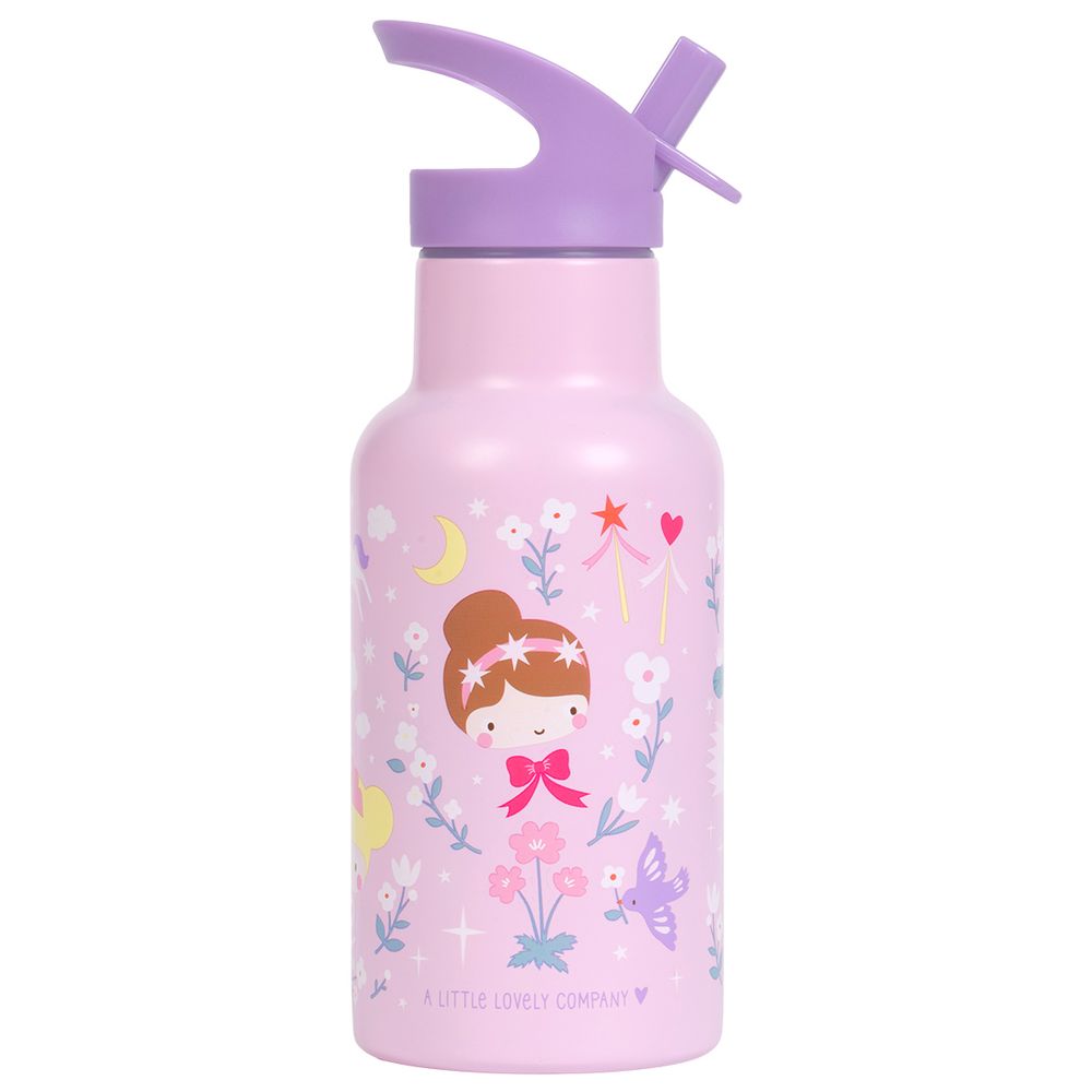 A Little Lovely Company - Double Wall Insulated Stainless Steel Water Bottle - Princesses - 350 ml