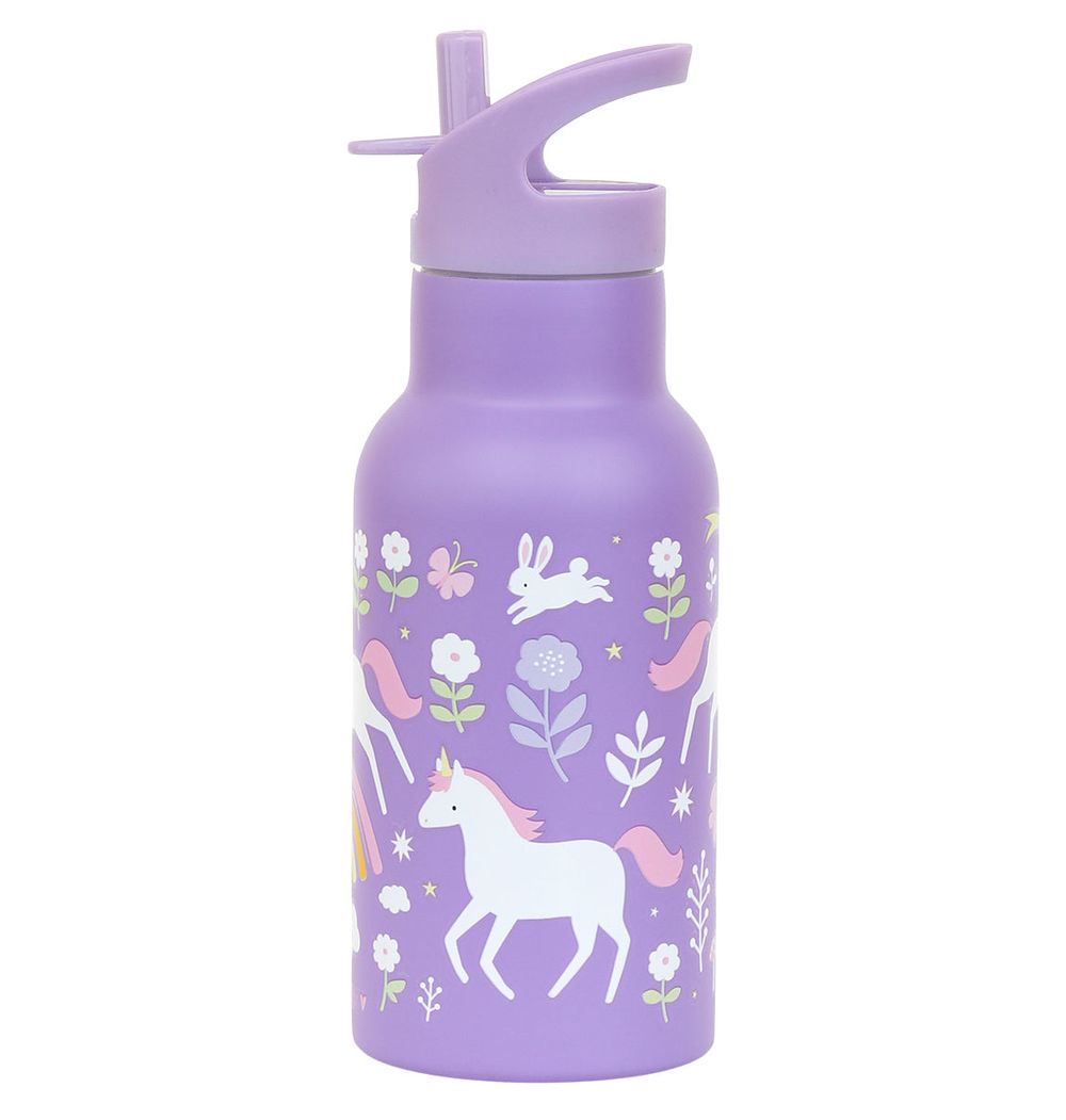 A Little Lovely Company - Stainless Steel Water Bottle - Unicorn Dreams - 350ml