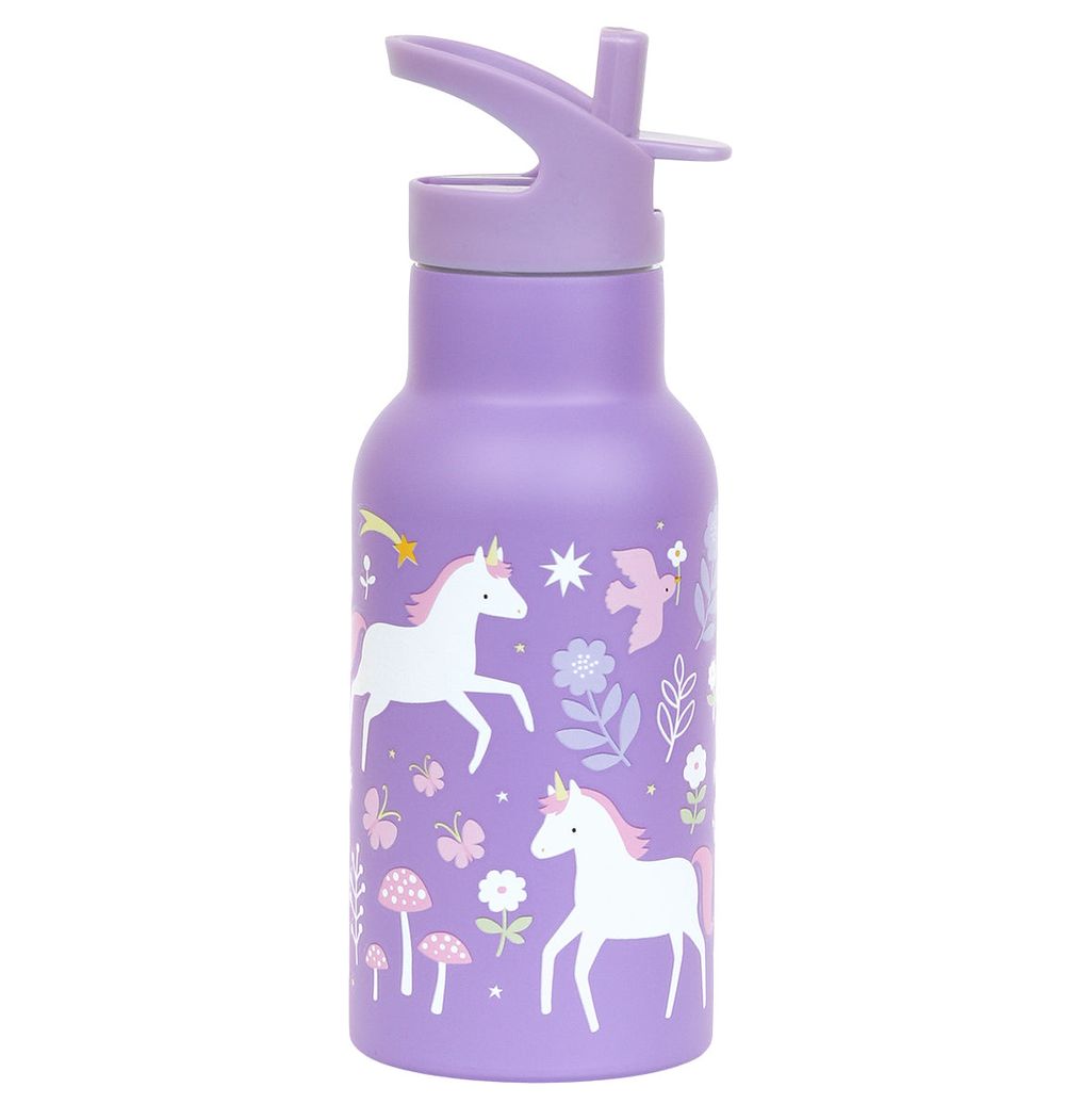 A Little Lovely Company - Stainless Steel Water Bottle - Unicorn Dreams - 350ml