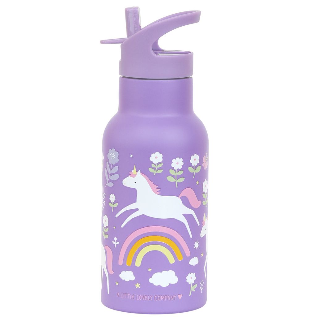 A Little Lovely Company - Stainless Steel Water Bottle - Unicorn Dreams - 350ml