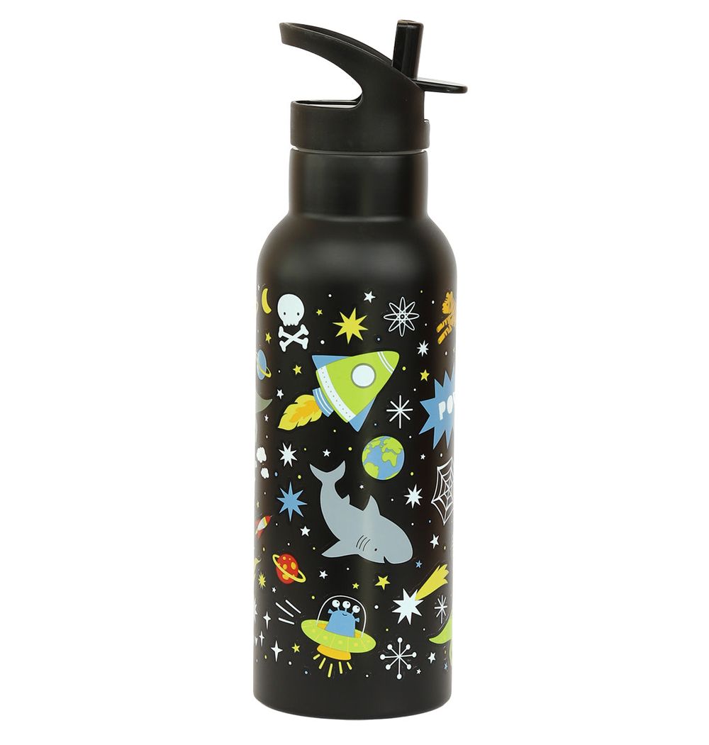 A Little Lovely Company - Stainless Steel Water Bottle - Galaxy - 500ml