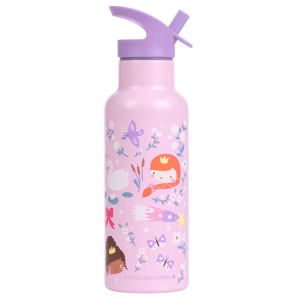 A Little Lovely Company - Double Wall Insulated Stainless Steel Water Bottle - Princesses - 500 ml