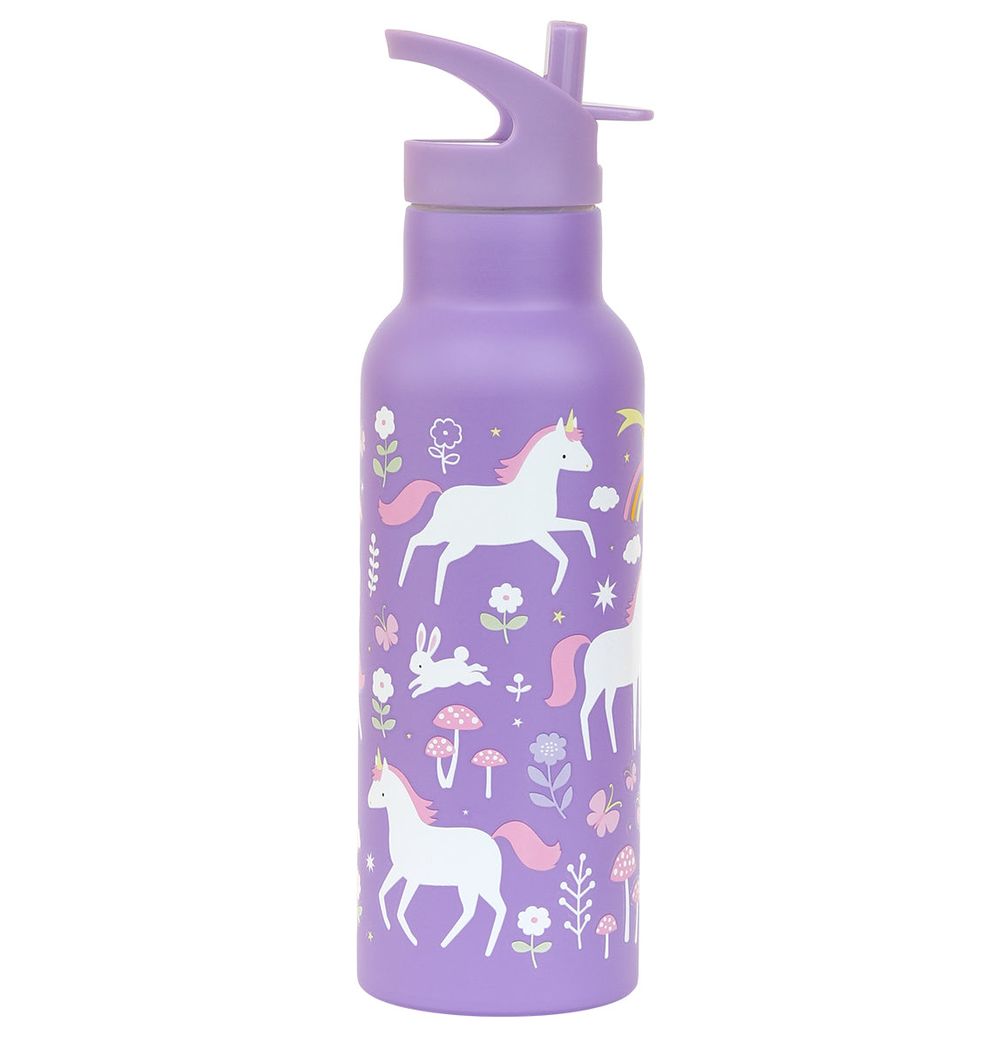 A Little Lovely Company - Stainless Steel Water Bottle - Unicorn Dreams - 500ml