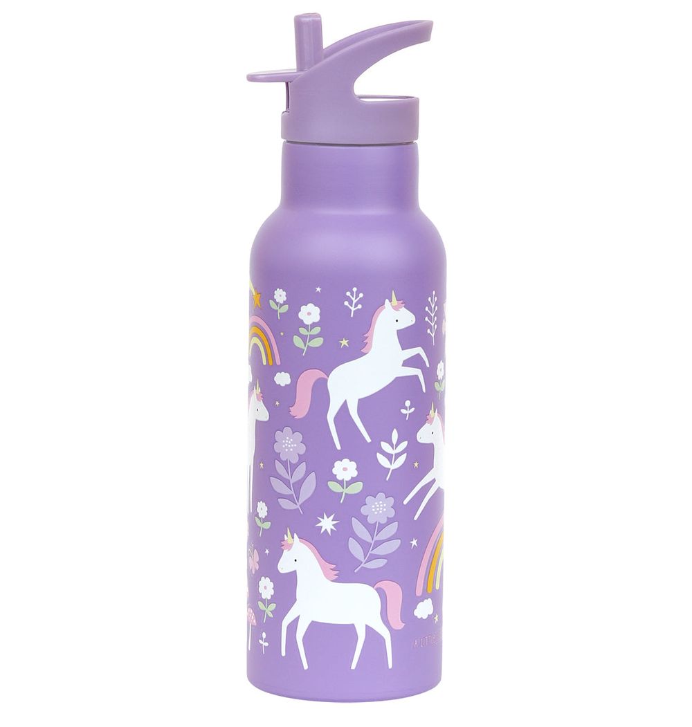 A Little Lovely Company - Stainless Steel Water Bottle - Unicorn Dreams - 500ml