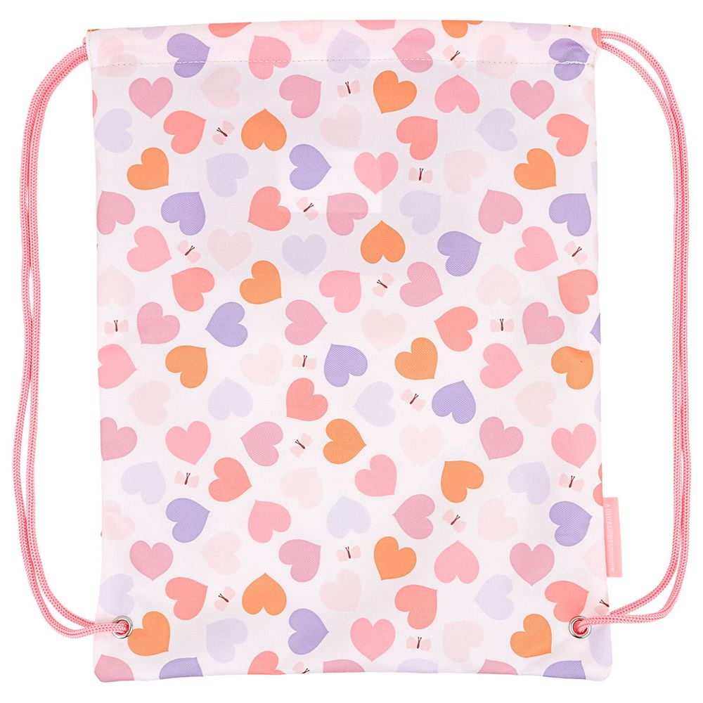A Little Lovely Company - Kids Drawstring Bag - Hearts - 16-Inch