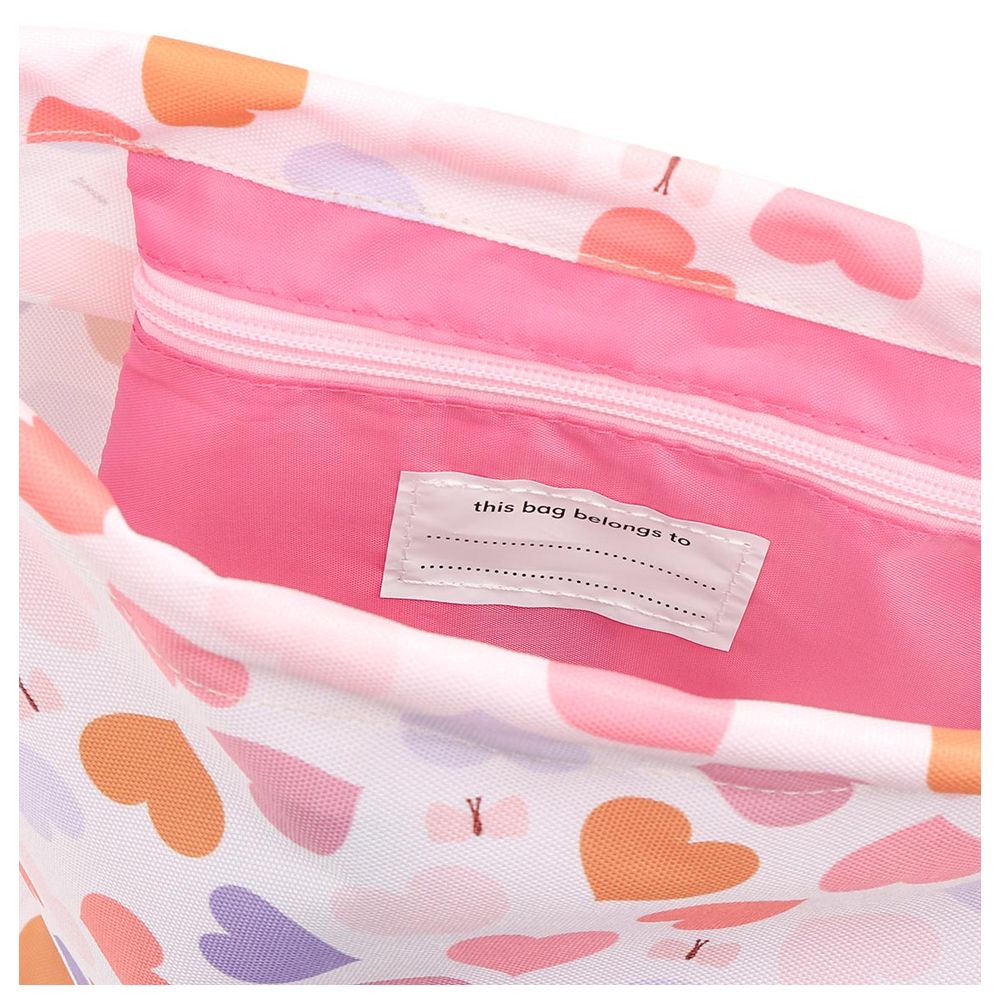 A Little Lovely Company - Kids Drawstring Bag - Hearts - 16-Inch