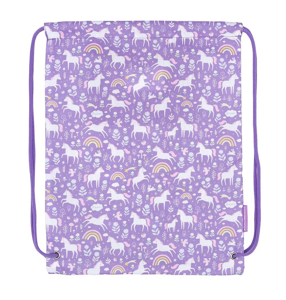 A little Lovely Company - Kids Drawstring Bag - Unicorn Dreams - 16-Inch/41cm