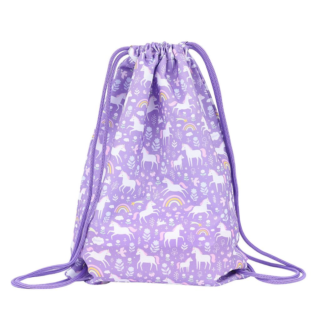 A little Lovely Company - Kids Drawstring Bag - Unicorn Dreams - 16-Inch/41cm