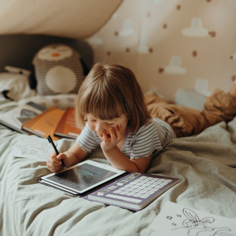 كيدي درو - دفتر تتبع صغير بشاشة LCD - كان ياماكان - بنفسجي