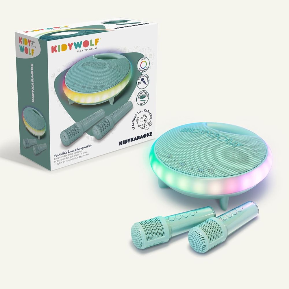 Kidywolf Kidykaraoke Portable Karaoke Speaker With 2 Mics - Green