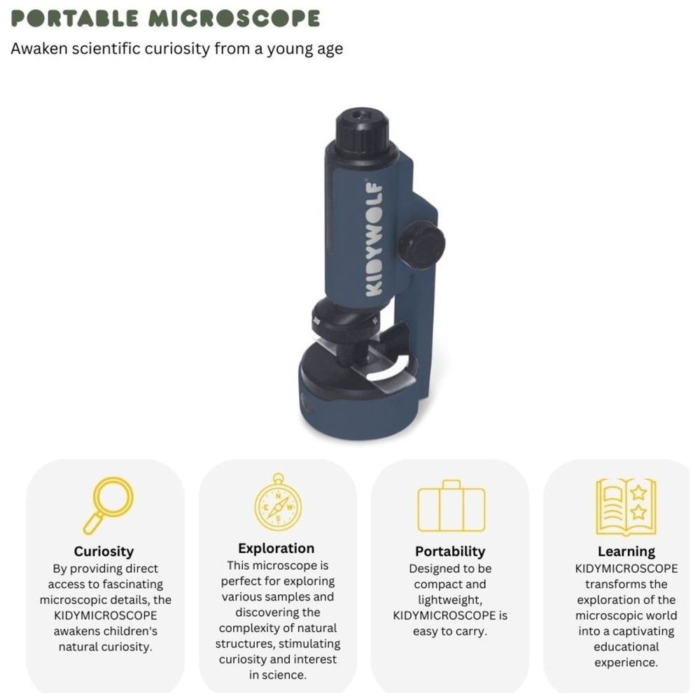Kidywolf Kidymicroscope - Portable Microscope - Blue