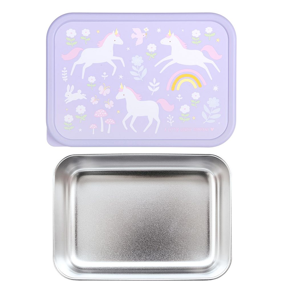 A Little Lovely Company - Stainless Steel Lunch Box - Unicorn Dreams