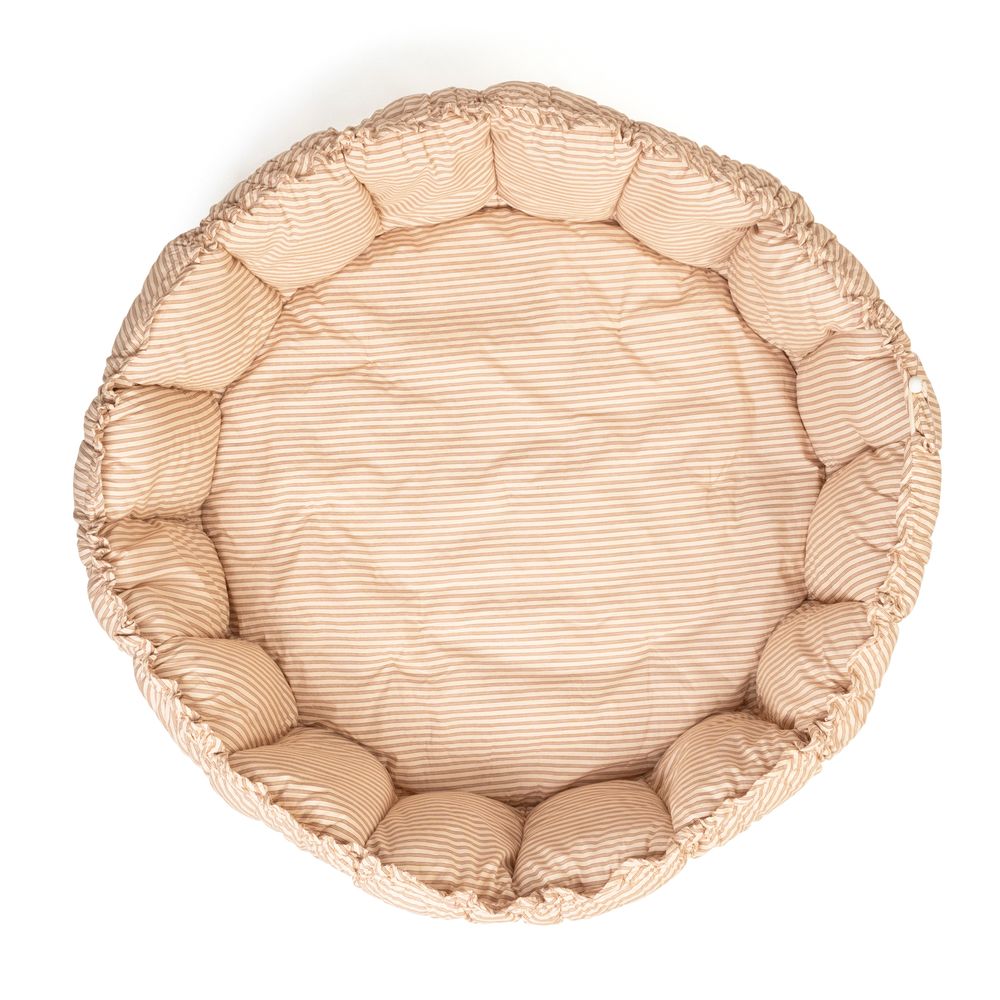 Play & Go - 3-In-1 Stripes Bloom Organic Babymat - Ecru/Brown