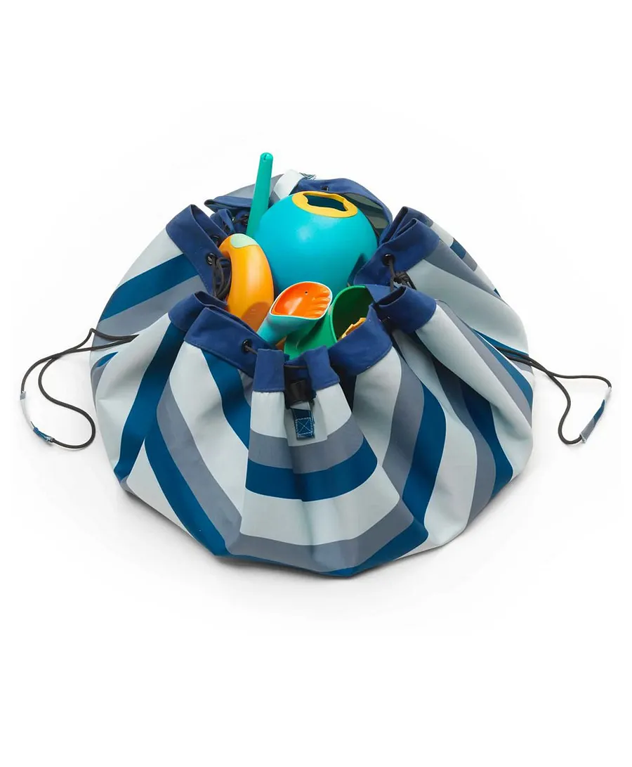 Play & Go Stripes Outdoor Playmat And Storage Bag - Blue/Green