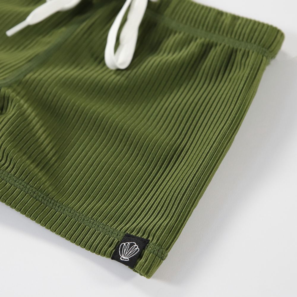 Beach & Bandits Ribbed Swim Shorts - Pesto