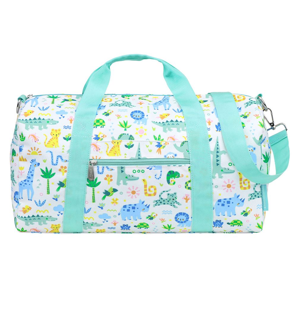 A little Lovely Company - Jungle Print Kids Travel Bag - Teal - 26 L