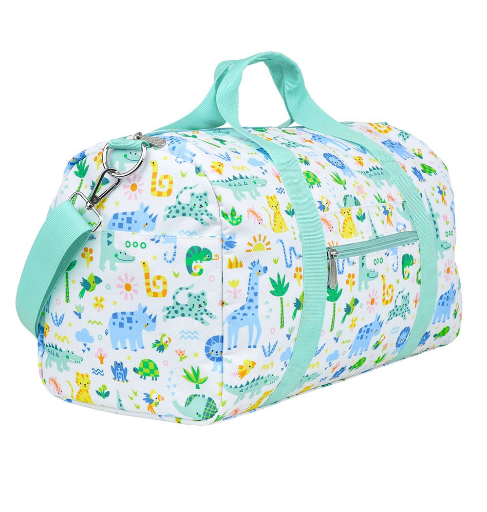 A little Lovely Company - Jungle Print Kids Travel Bag - Teal - 26 L