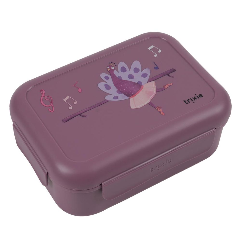 Trixie - Leakproof School Lunch Box, Snack Box & Tritan Bottle Set - Mrs. Peacock - 3 Pcs