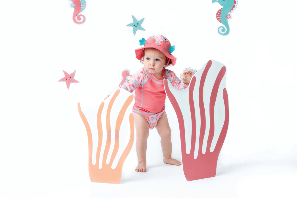 Zoocchini Baby Rash Guard Long Sleeved Swim Top - Seahorse