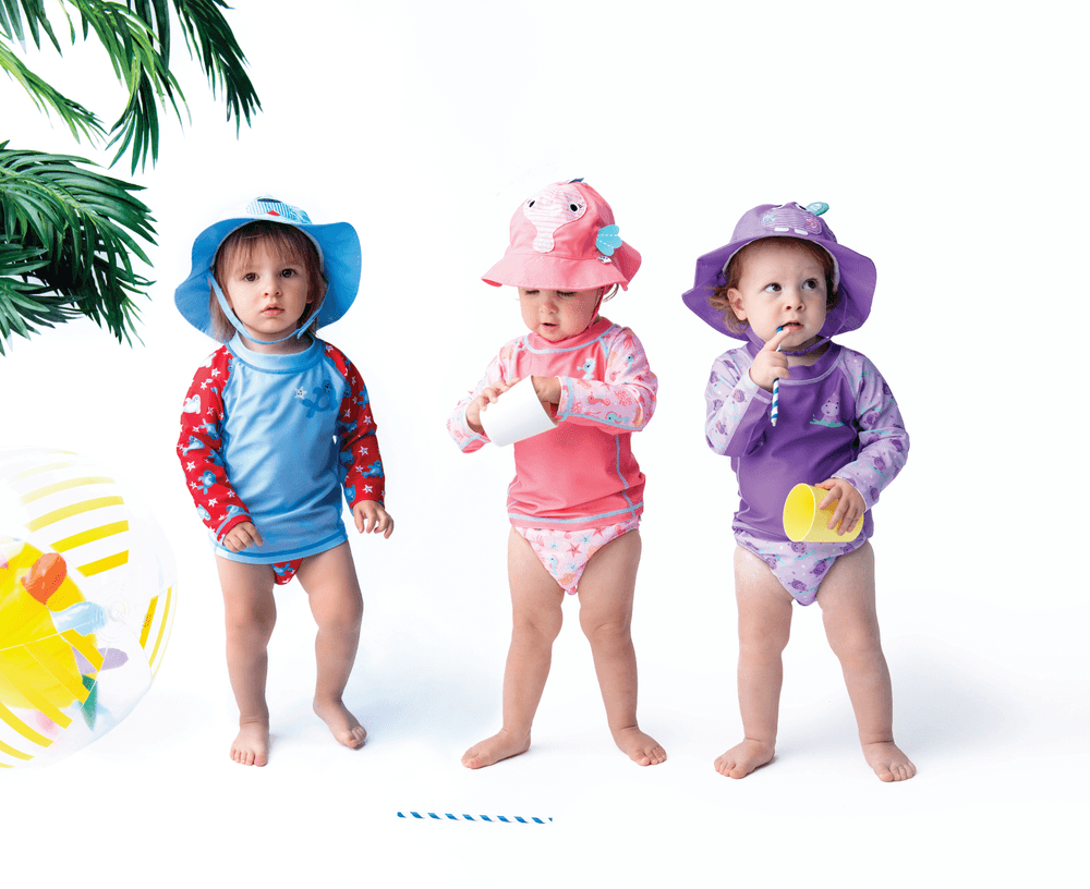 Zoocchini Baby Rash Guard Long Sleeved Swim Top - Hippo