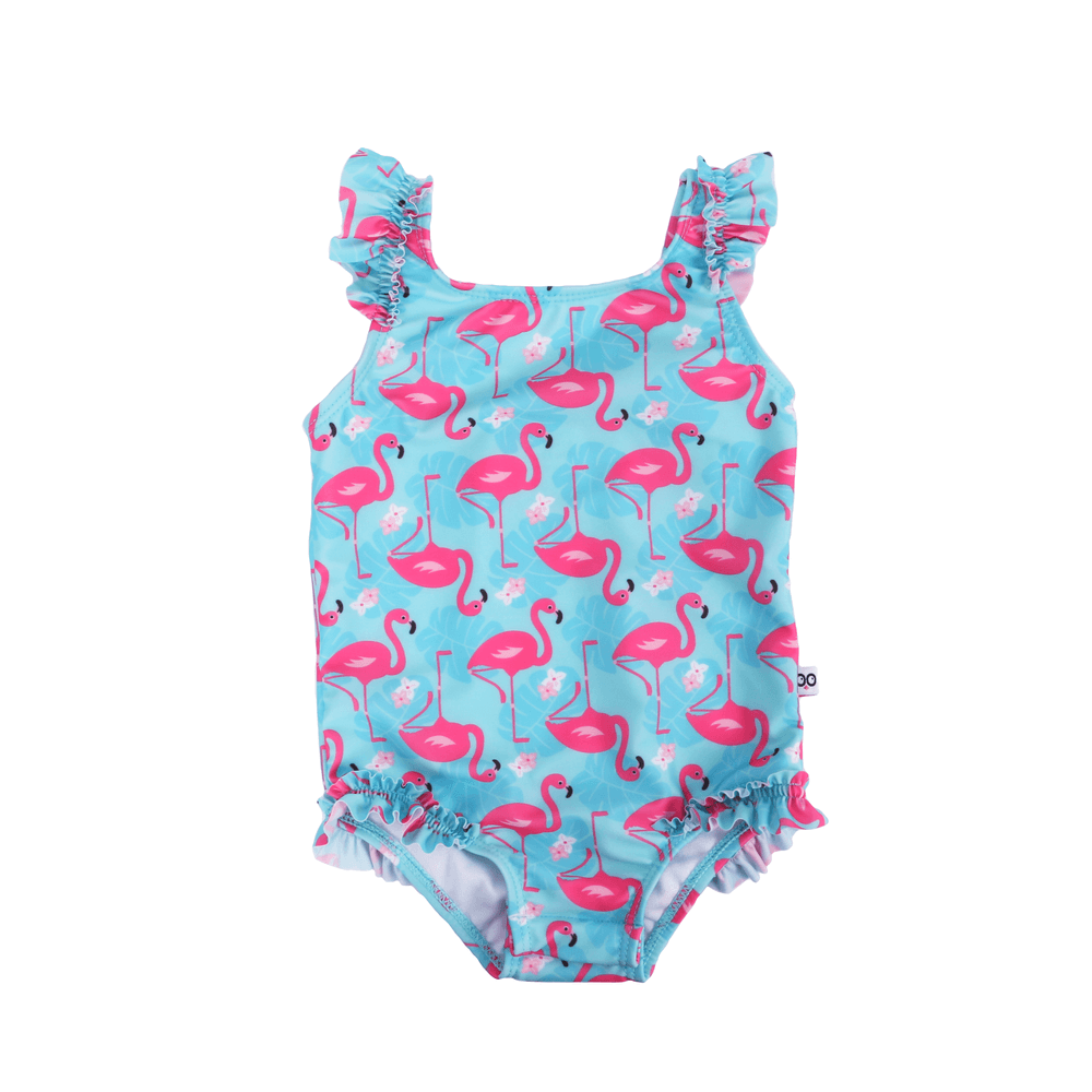 Zoocchini Baby Ruffled Swimsuit - Flamingo