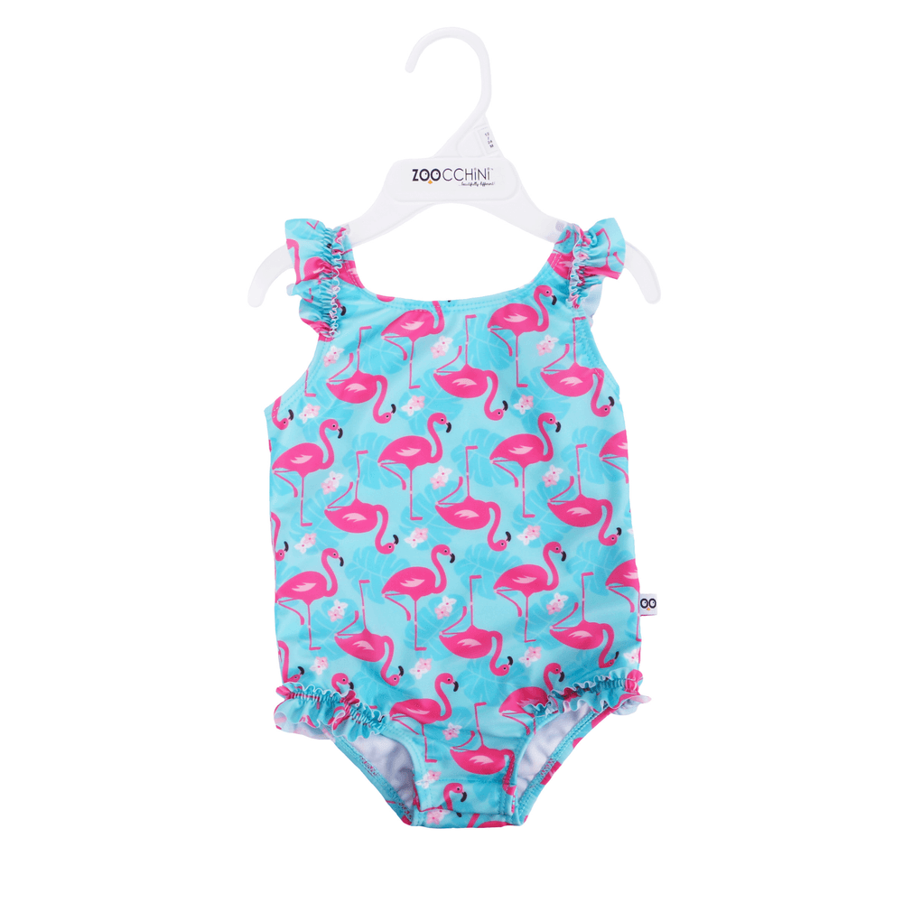 Zoocchini Baby Ruffled Swimsuit - Flamingo